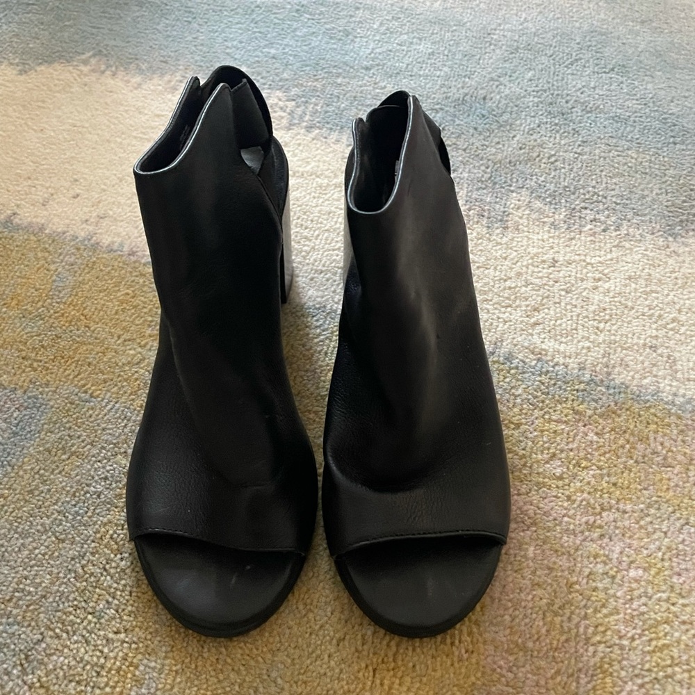 Black peep toe booties